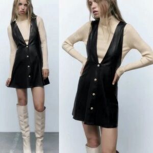 Zara Black and Cream Dress